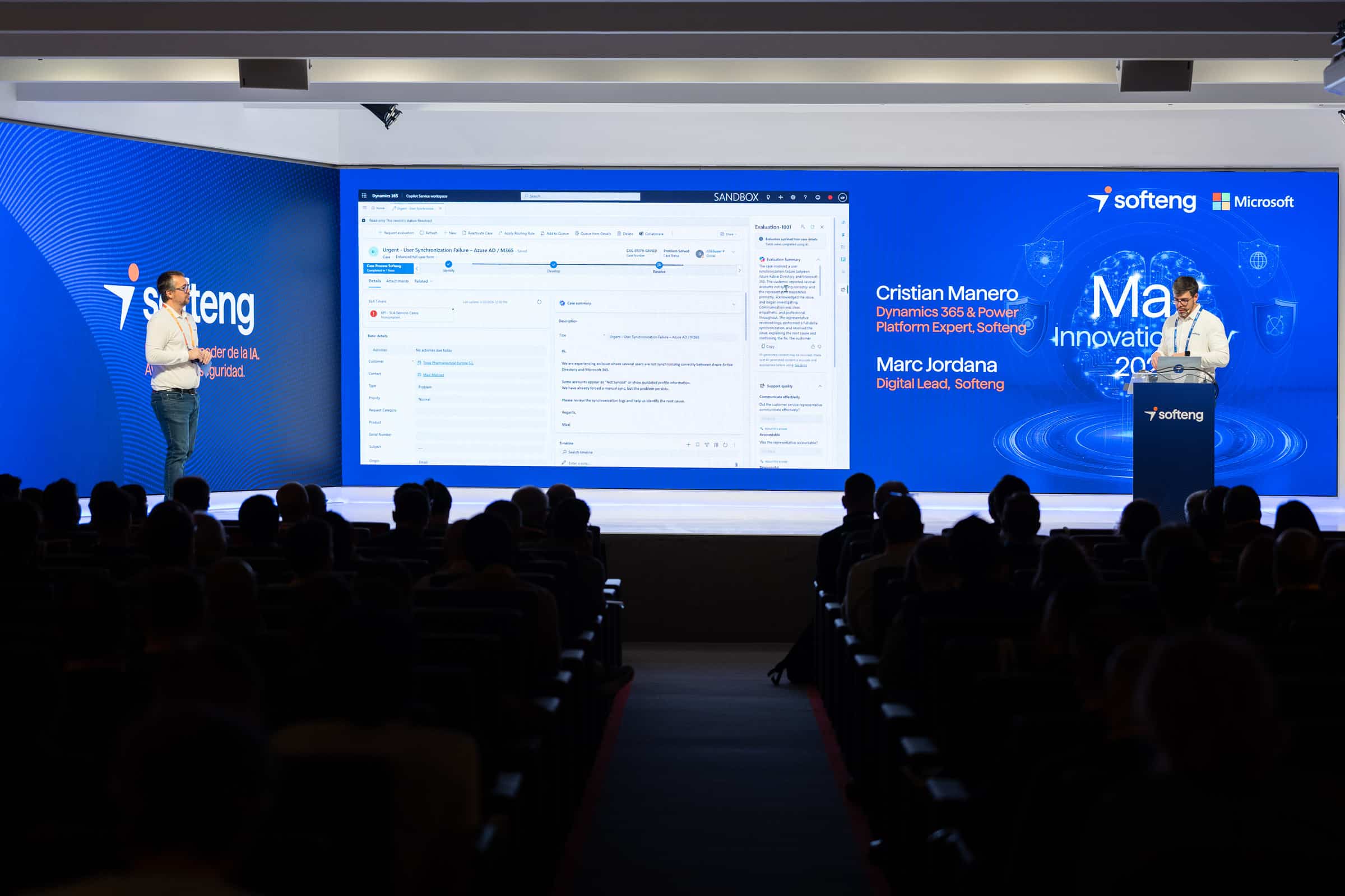 Uno de los momentos de la demo de IA en el Max Innovation Day 2026