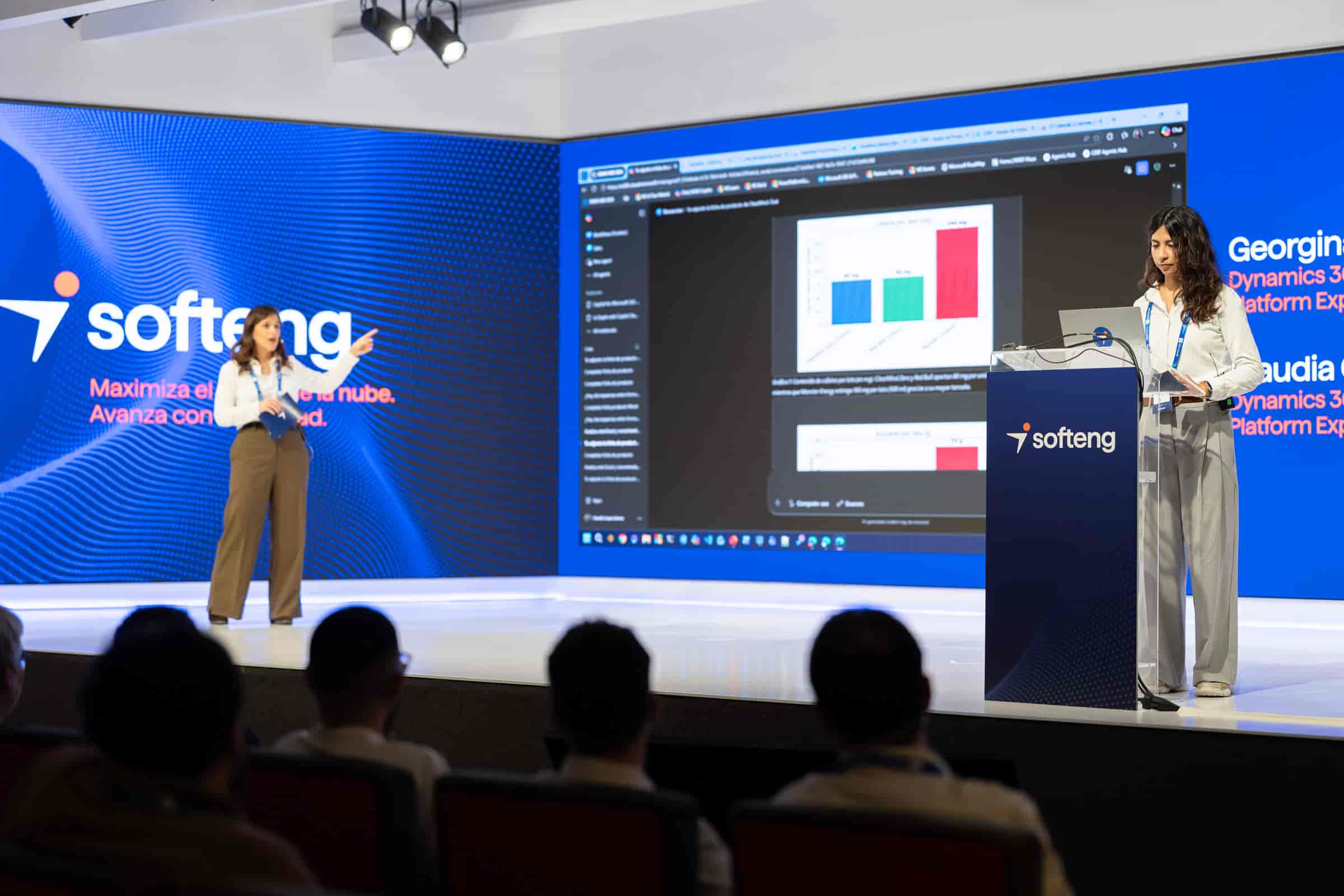 Parte de la sesión de IA en el Max Innovation Day, donde mostraron cómo funcionan los agentes integrados de Copilot