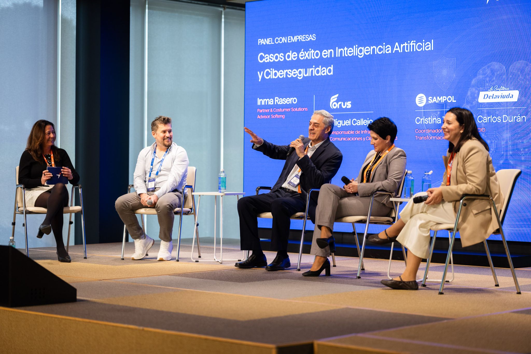 El panel de empresas de Madrid en el Max Innovation Day 2026, con directivos de Forus, Delaviuda, Sampol y Grefusa